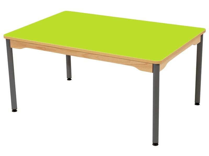 TABLE PLATEAU STRATIFIÉ - PIÉTEMENT MÉTAL GRIS - Rectangle 120x80 c...