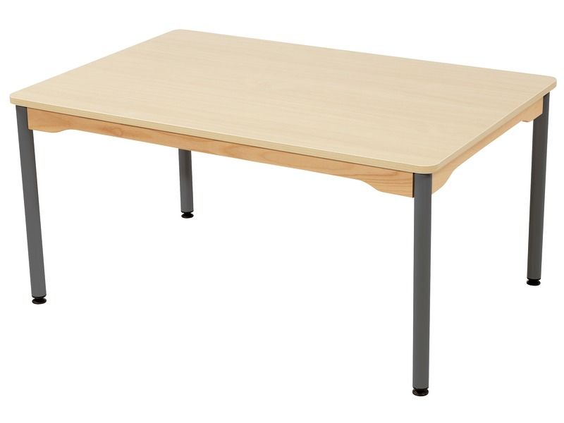 TABLE PLATEAU STRATIFIÉ - PIÉTEMENT MÉTAL GRIS - Rectangle 120x80 cm