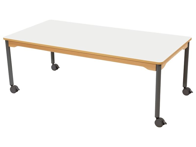 LAMINATED TABLE TOP – LEGS WITH CASTORS – 160x80 cm rectangle
