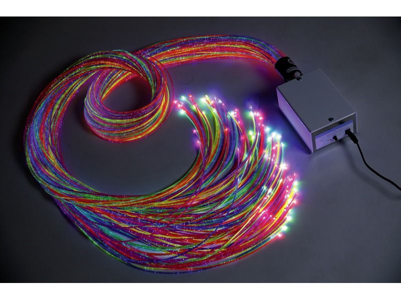 FIBRE OPTICS AND LIGHT SOURCE 100 multicoloured strands