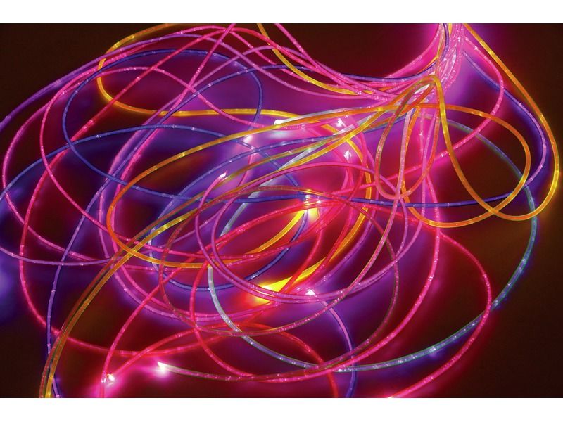 FIBRE OPTICS AND LIGHT SOURCE 18 large multicoloured strands