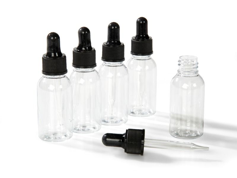 5 x 30ml BOTTLES WITH GLASS PIPETTES