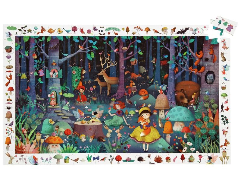 BORDER PUZZLE NATURE The enchanted forest