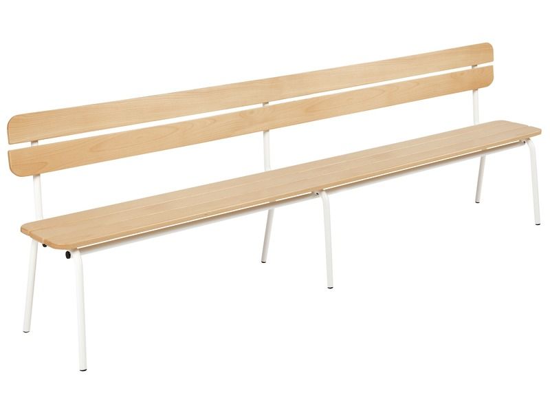 METALL- UND HOLZBANK mit Lehne L: 200 cm
