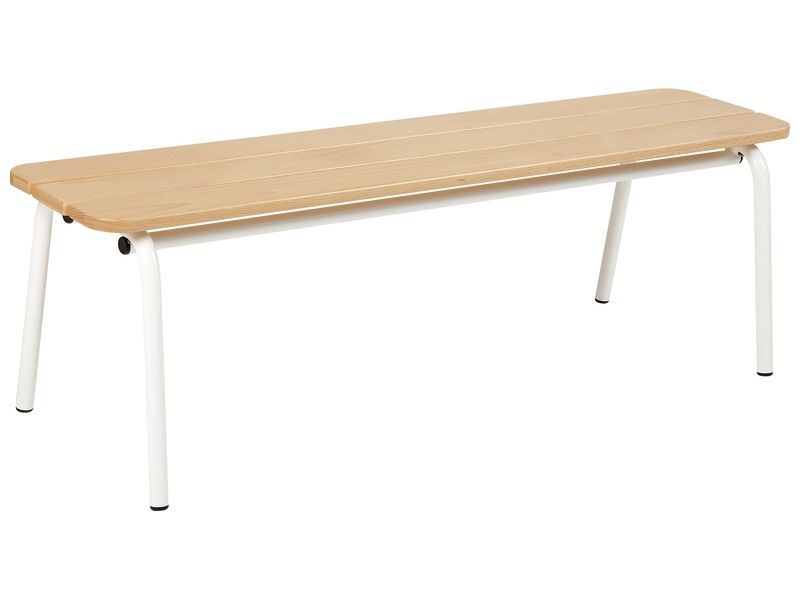 METAL AND WOOD BENCH without backrest L: 120 cm