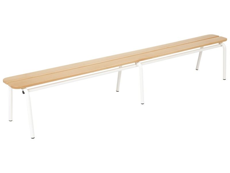 METAL AND WOOD BENCH without backrest L: 200 cm