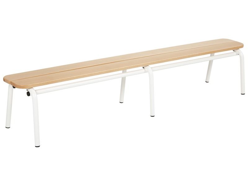 METAL AND WOOD BENCH without backrest L: 160 cm