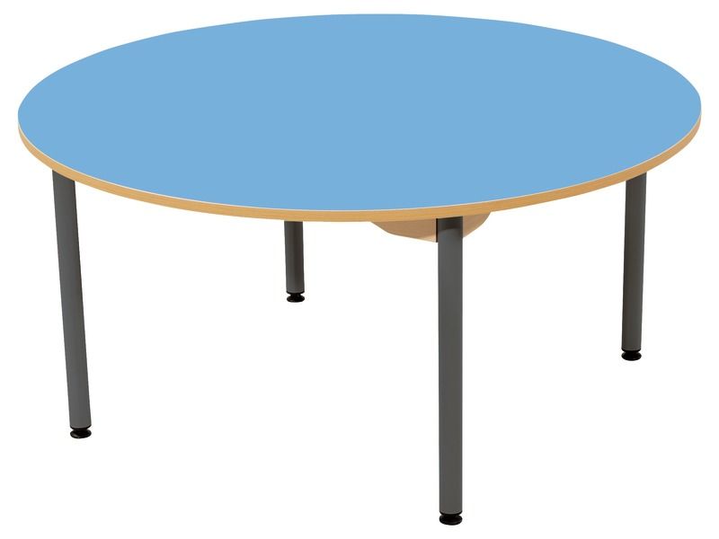 TABLE PLATEAU STRATIFIÉ - PIÉTEMENT MÉTAL GRIS - Rond Ø 120 cm