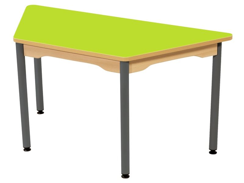 TABLE PLATEAU STRATIFIÉ - PIÉTEMENT MÉTAL GRIS - Trapèze 120x60 cm