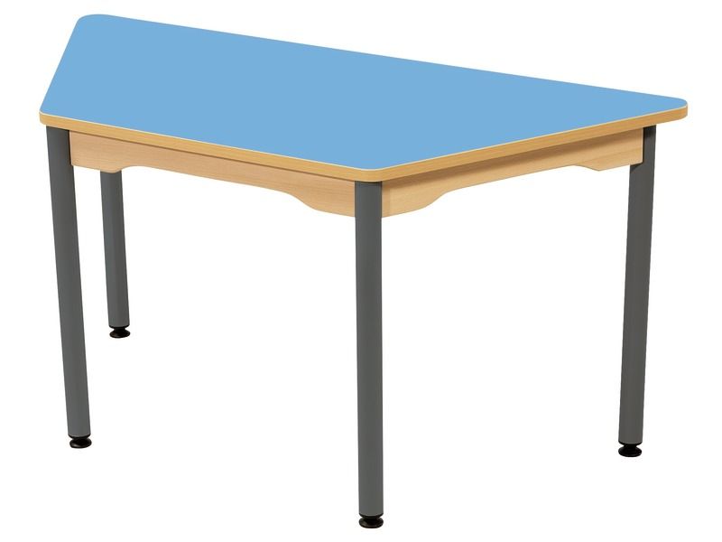 LAMINATED TABLE TOP – GREY METAL LEGS – 120x60 cm trapezium