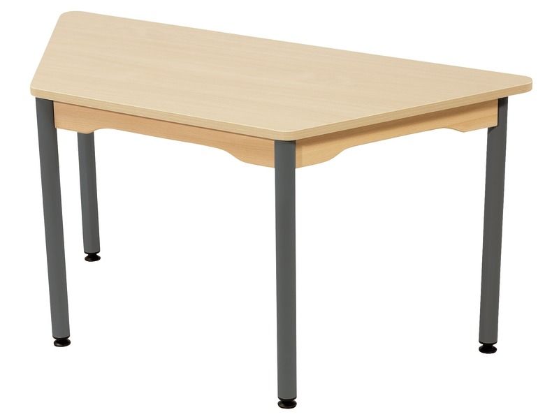 LAMINATED TABLE TOP – GREY METAL LEGS – 120x60 cm trapezium