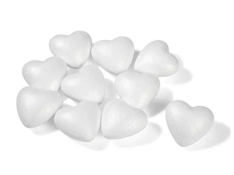 POLYSTYRENE HEARTS TO DECORATE