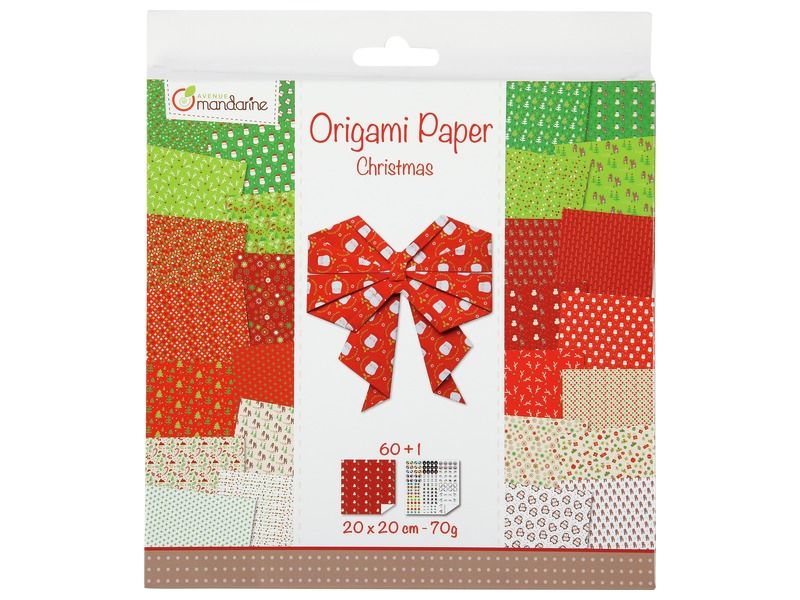 PACK OF ORIGAMI SHEETS AND STICKERS 70 g Christmas