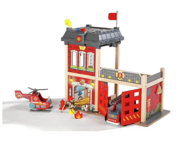FIRE STATION AND VEHICLES with figurines