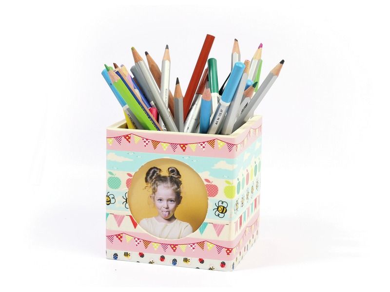 PENCIL POT WITH FRAME TO DECORATE