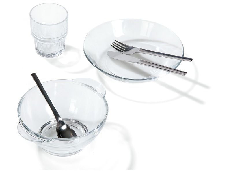 TRANSPARENT TEMPERED GLASS TABLEWARE Deep plate