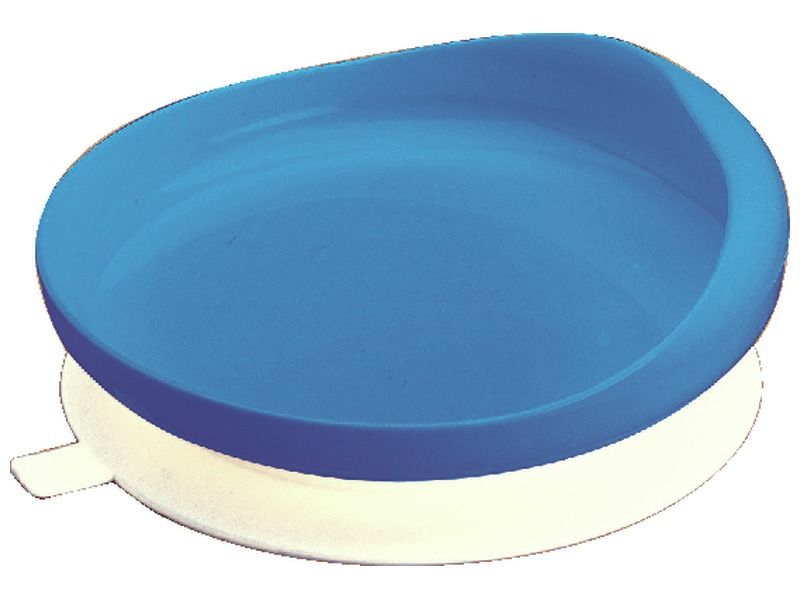 SUCTION CUP CROCKERY PLATE WITH SUCTION BASE AND CURVED EDGE