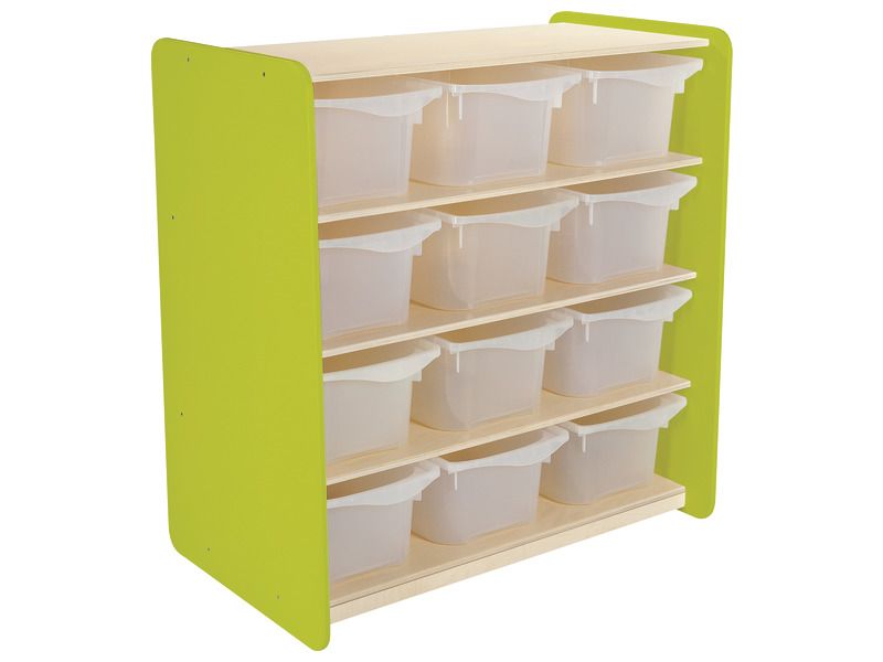 Up 3 Shelf Storage 12 Containers, Bookcase With Bins Storage