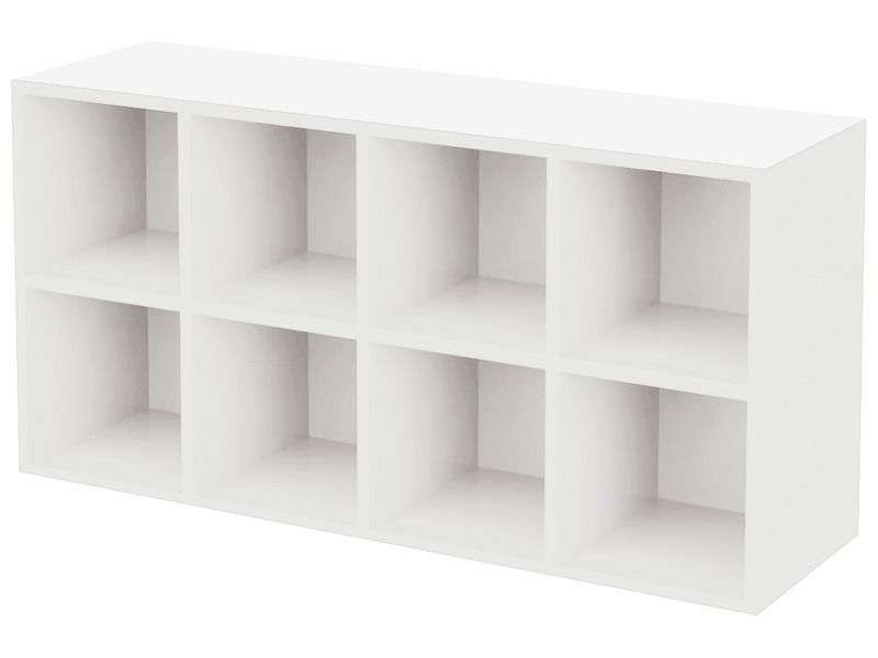 Bibliothèque grise ou blanche (2 tailles) meuble rangement - Ciel & terre