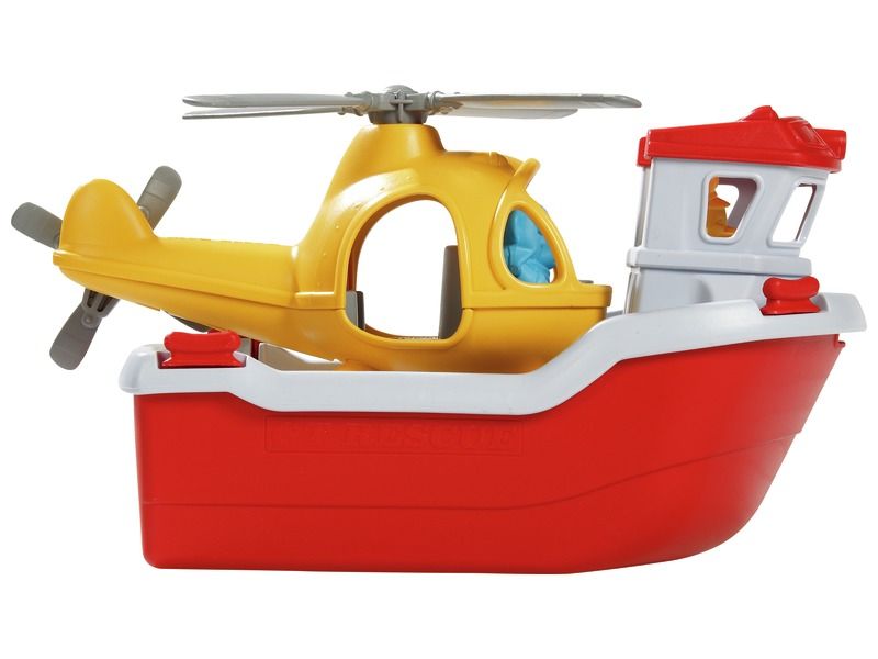 ECO-DESIGNED VEHICLE Boat and helicopter with two figures