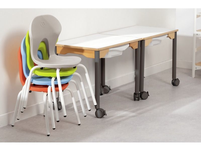 CHAISE COQUE Easy 4 pieds métal