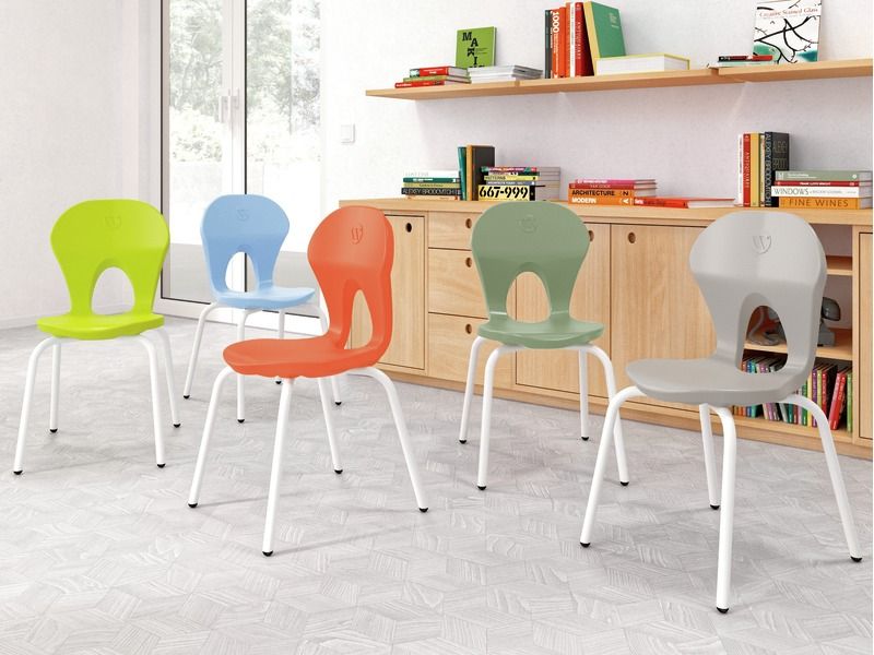 CHAISE COQUE Easy 4 pieds métal