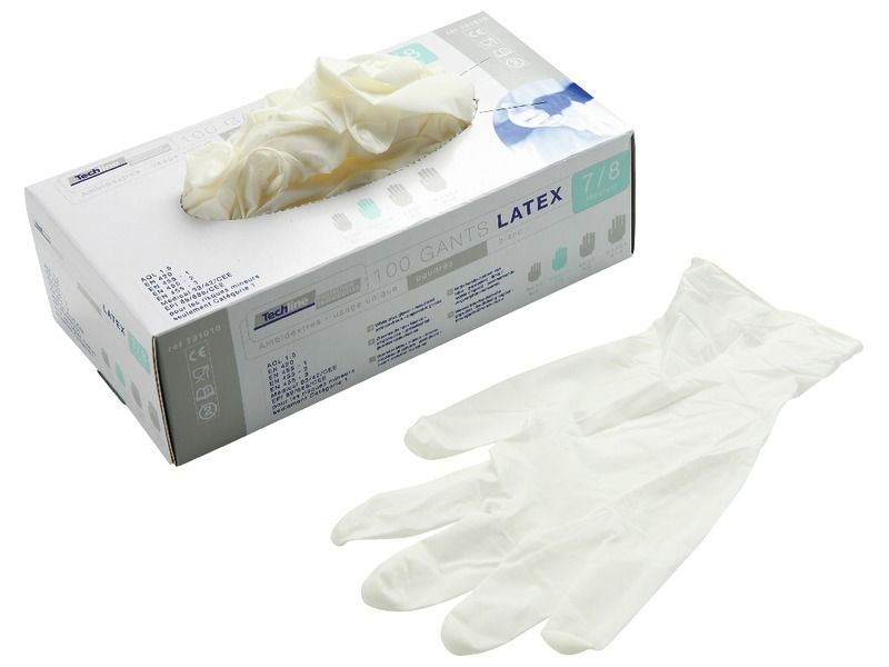 Gants en latex - gants jetables xl - gants jetables en latex - Wit - 100PCS  - gants
