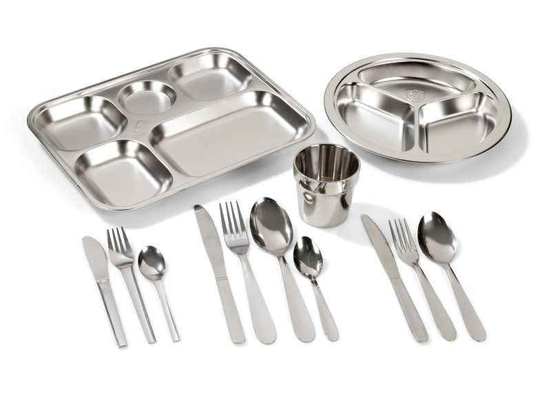 STAINLESS STEEL TABLEWARE 5-compartment tray