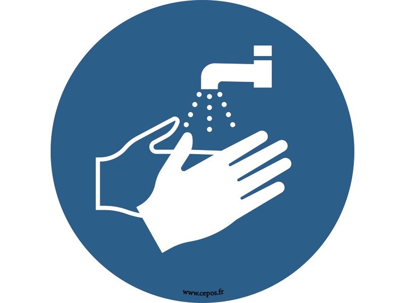 MUURSTICKER PREVENTIE Handen wassen