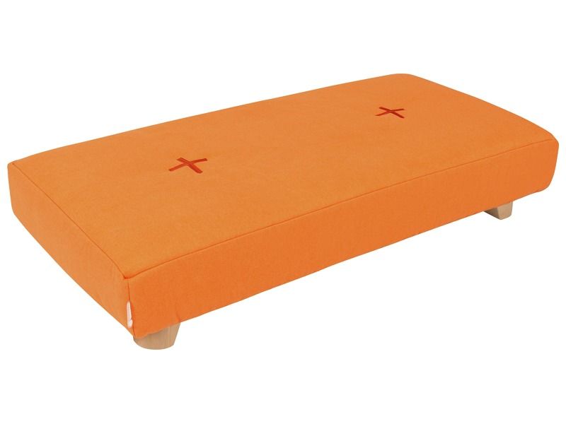 RECTANGULAR POUFFE With Cocoon Comfort wooden legs