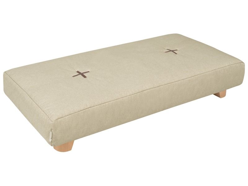 RECTANGULAR POUFFE With Cocoon Comfort wooden legs