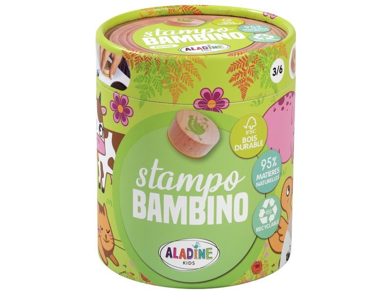 BAMBINO WOODEN STAMPS + INK PAD Farm