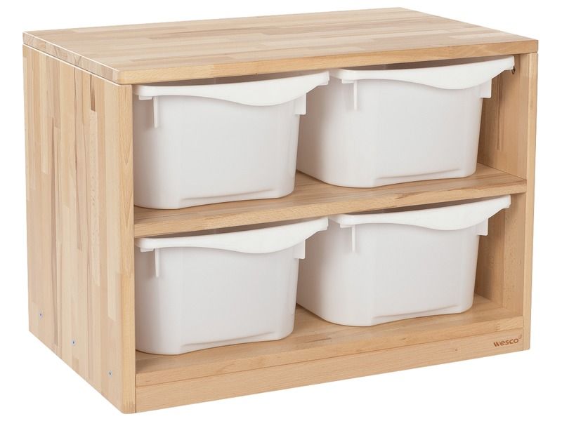 SOLID WOODEN UNIT 4 containers – 1 shelf