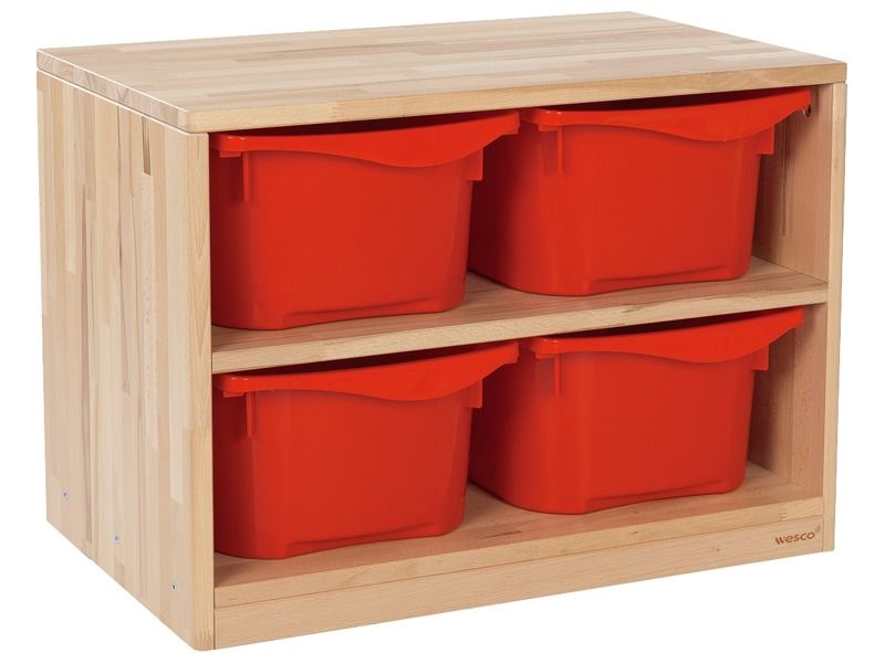 SOLID WOODEN UNIT 4 containers – 1 shelf