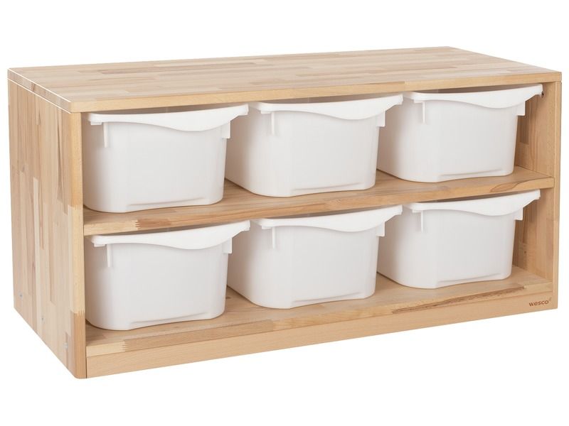 SOLID WOODEN UNIT 6 containers – 1 shelf