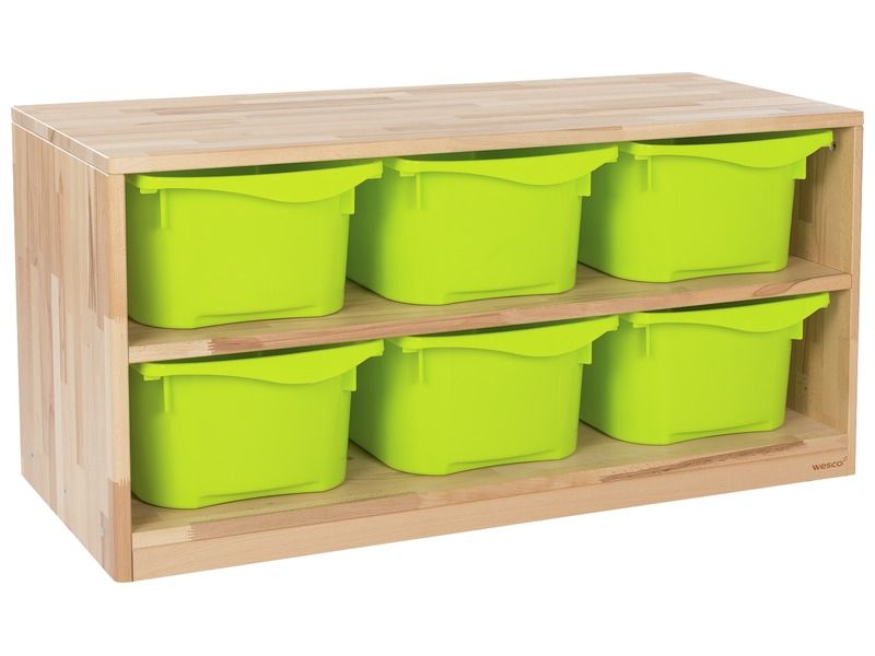 SOLID WOODEN UNIT 6 containers – 1 shelf