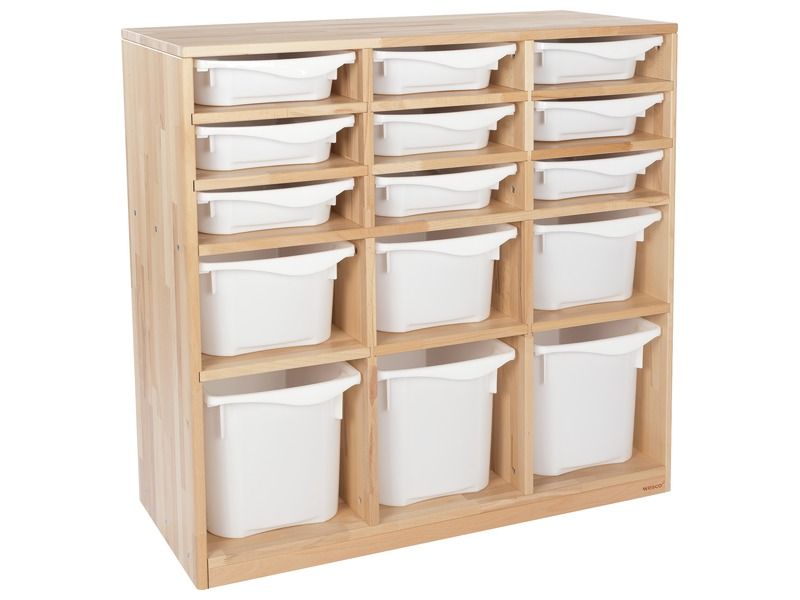 MEUBLE MASSIF NATURE 15 bacs - 12 tablettes