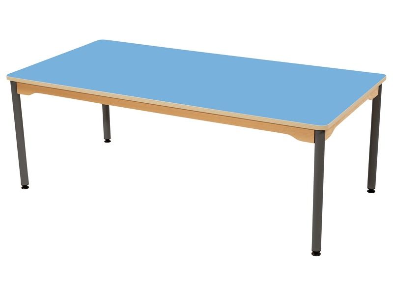 TABLE PLATEAU STRATIFIÉ - PIÉTEMENT MÉTAL GRIS - Rectangle 160x80 c...
