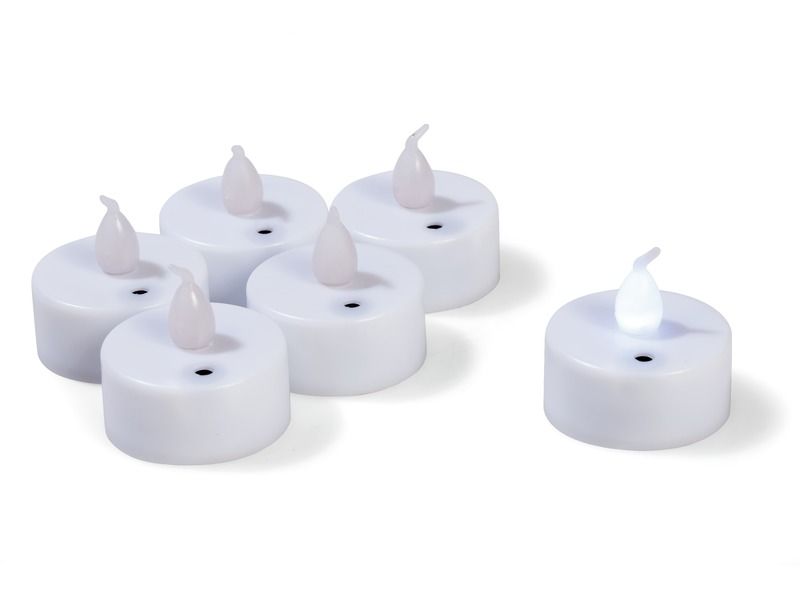 Lot de 10 Bougies chauffe-plat LED, lumière Jaune vacillante, h. 4,5 cm,  décoration de table - Guirlande à décorer - Creavea