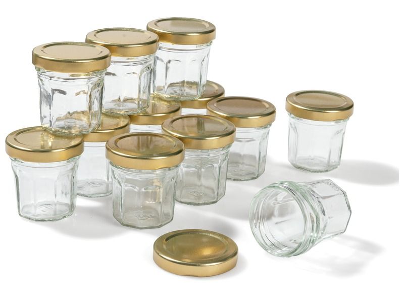 GLASS POTS WITH LIDS TO DECORATE H: 5 cm
