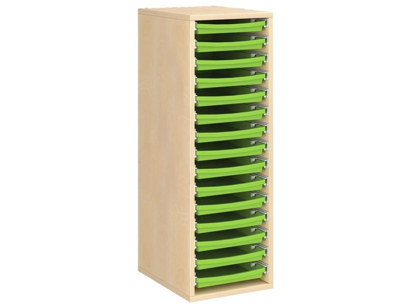 MÖBELSTÜCK MIT MELAMINBESCHICHTUNG H: 102 cm - L: 36 cm 15 Behälter auf...