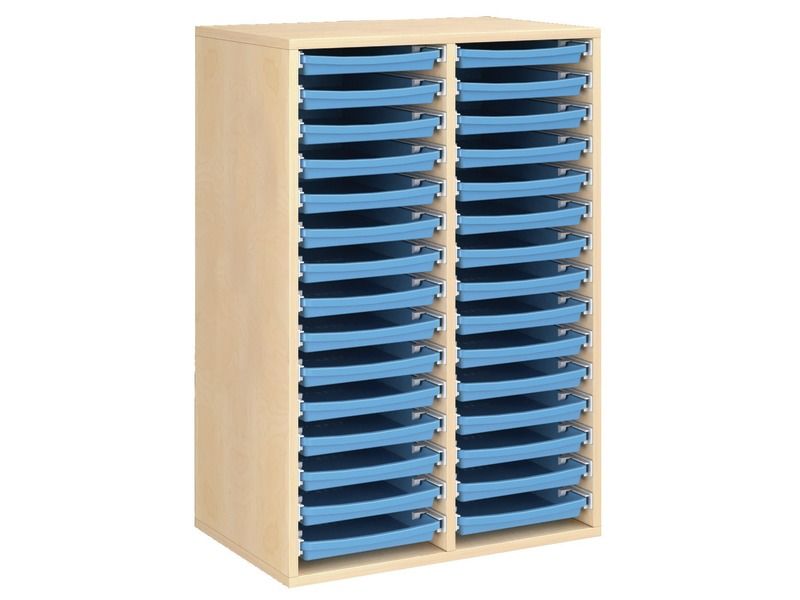 GEMELAMINEERD MEUBEL H: 102 cm - L: 70,5 cm 30 borden/bakken op rails