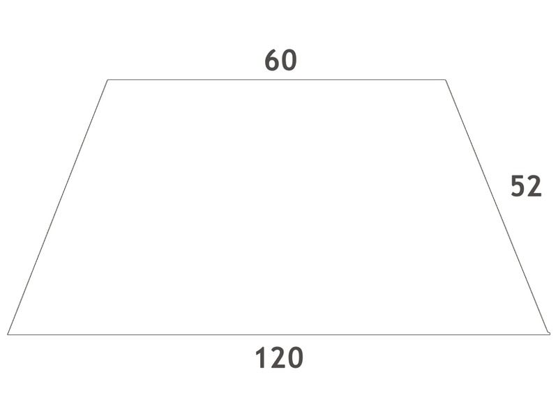TABLE PLATEAU STRATIFIÉ - PIÉTEMENT MÉTAL GRIS - Trapèze 120x60 cm