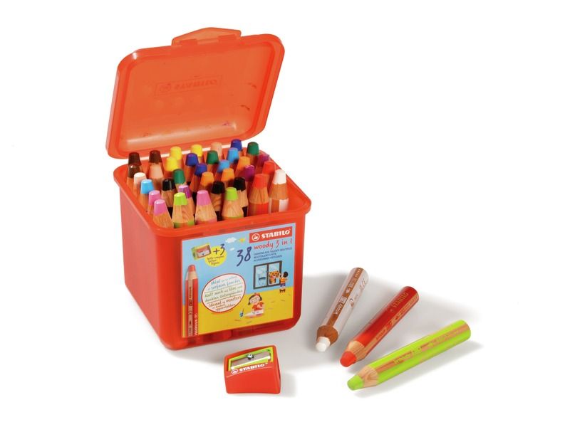 CRAYONS DE COULEUR AQUARELLABLE MINE EXTRA-LARGE Woody x38