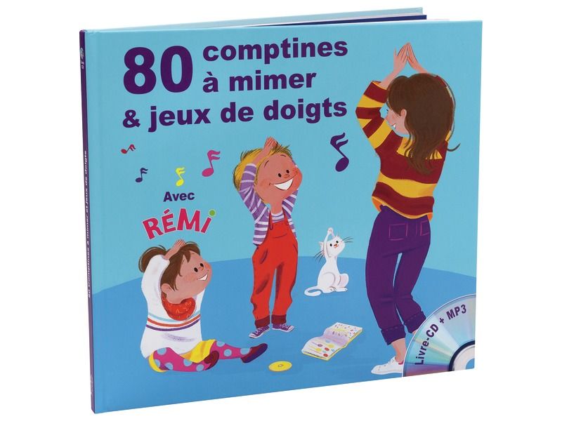 LIVRE CD 80 COMPTINES À MIMER & JEUX DE DOIGTS