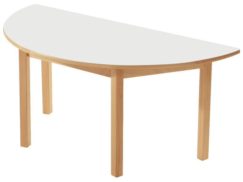 TABLE PLATEAU EFFAÇABLE - PIÉTEMENT BOIS - Demi-rond 120x60 cm