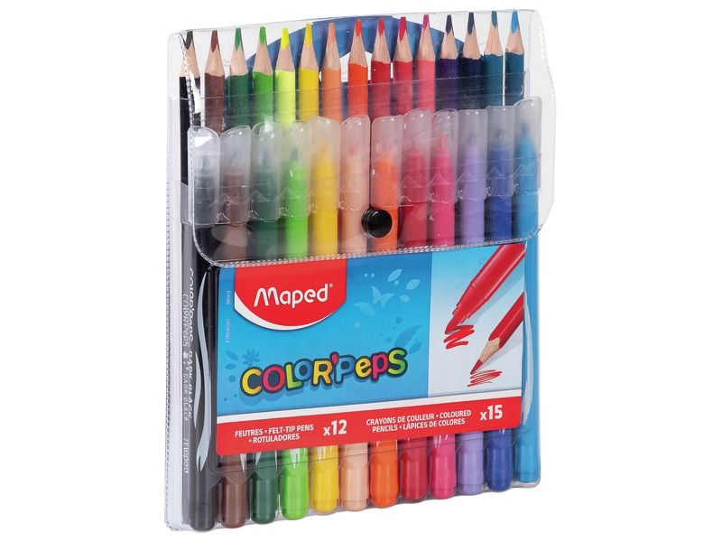 MULTIPACK 12 pennarelli + 15 matite colorate