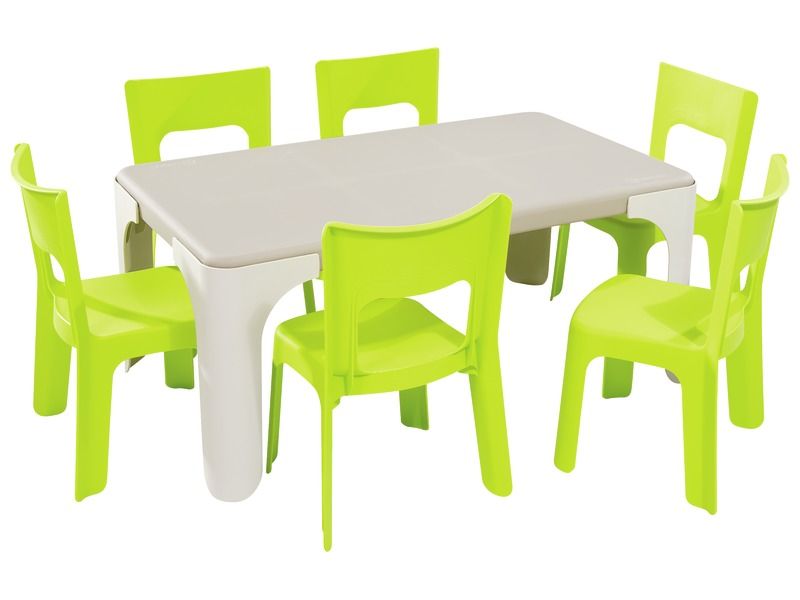 MAXI SET RECTANGULAR TABLE + 6 Lou CHAIRS Small size