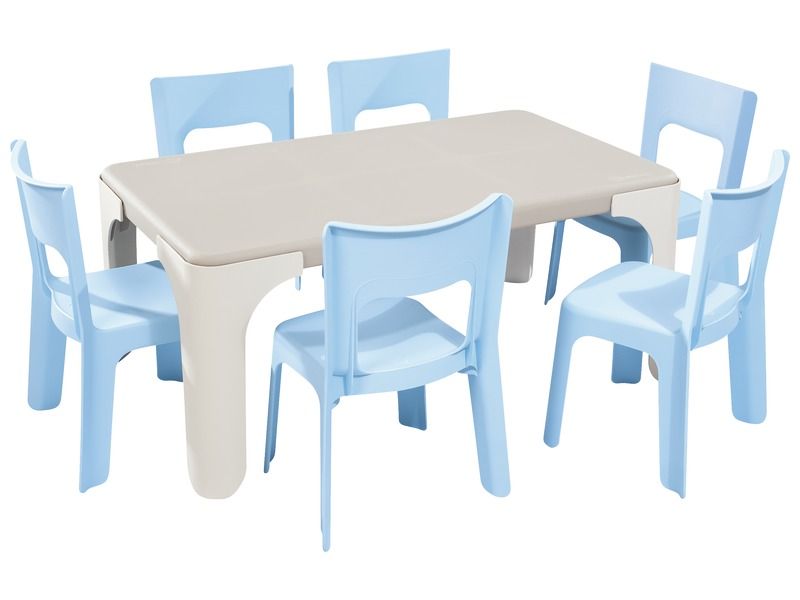 MAXI LOT TABLE RECTANGULAIRE + 6 CHAISES Lou Grande taille