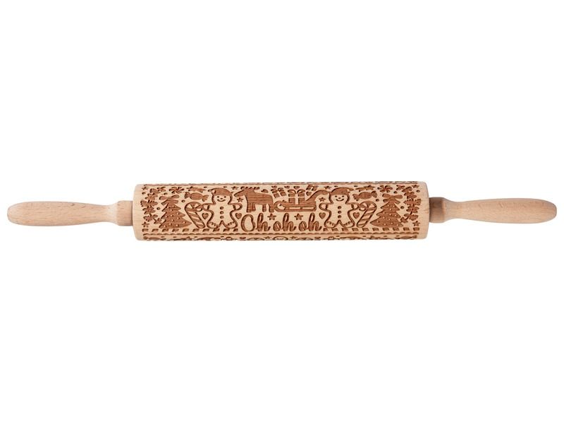 Christmas-themed WOODEN ROLLING PIN